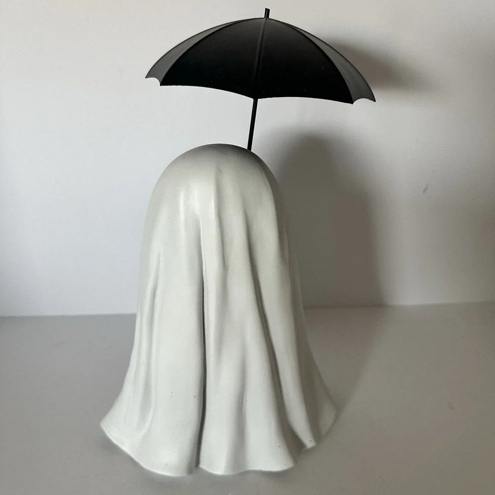 Goblin & Ghoul Ghost Black Cat Figurine Umbrella Halloween Decor Shelf Statue